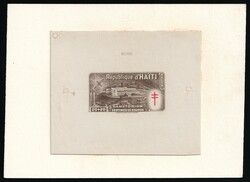 1949 20c+20c Republic of Haiti, Airmail, Proof Sheetlet. MNG, no gum ...