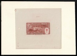 1949 45c+45c Republic of Haiti, Airmail, Proof Sheetlet. MNG, no gum ...