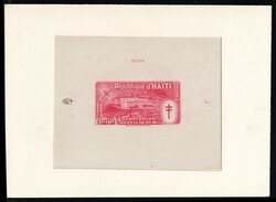 1949 1.25g+1.25g Republic of Haiti, Airmail, Proof Sheetlet, Signed. ...