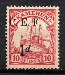 1915 1d on 10pf British Occupation of Cameroon, Kaiser’s Yacht, 'C. ...