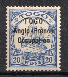 1914 20pf British Occupation of Togo, Kaiser’s Yacht, German ...