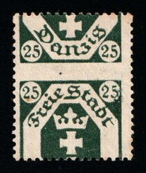 1921 25pf Danzig Gdansk, Germany, SHIFTED Perforation. No gum (*), ...