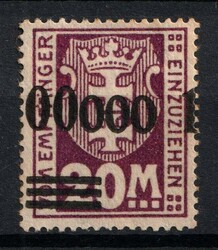 1923 100,00 on 20m Danzig Gdansk, Germany, Postage Due Stamp, ...