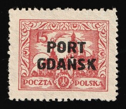 1926 15Gr Port Gdansk, Danzig Gdansk, Germany, Thin 'K' in 'Gdańsk' ...
