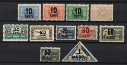 1921 Lithuania, Airmail, Complete Set. MH, 10c on 80sk - signed. 10c ...