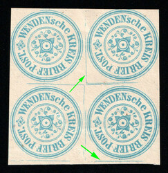 1862 2k Wenden, Livonia, Russian Empire, Russia, Block of Four, ...