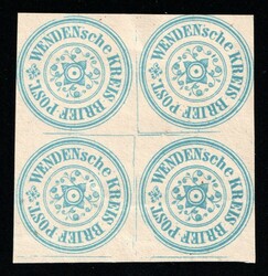 1862 2k Wenden, Livonia, Russian Empire, Russia, Block of Four, ...