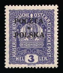 1919 3h Poland, Signed, Overprint 'Poczta Polska'. MLH, Fischer 30, ...