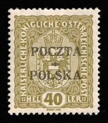 1919 40h Lesser Poland, 'Poczta Polska' Overprint, Certificate. MH, ...