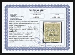 1919 40h Lesser Poland, 'Poczta Polska' Overprint, Certificate. MH, ...