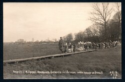 1917 Ukraine Legion, Postcard, Accompanying children on a swamp ...