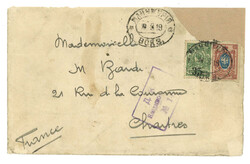 1919 Manchouli Station (18 Sep) to France. WWI censor cover, f.w. ...