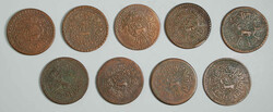 1920-1928 Tibet 1 Sho in a group of 9. Mekyi mint. Various dates. ...