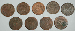 1920-1928 Tibet 1 Sho in a group of 9. Mekyi mint. Various dates. ...