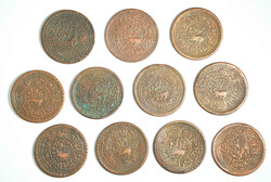 1918-1928 Tibet 1 sho in a group of 11, Mekyi mint. Various dates. ...