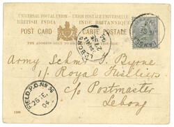1904 Lhasa (16 Sep) to India. Picture postcard, f.w. Indian QV 3p, ...