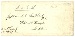 1889 OHMS cover from India (23 May) to Capt Arthur E Sandback, Skkim ...