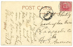 1907 (1 May) Picture postcard from Pharijong to USA, f.w. Indian ...