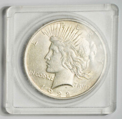 1921-1923 USA Peace Dollar and Morgan Dollar $1 in a group of 5, ...