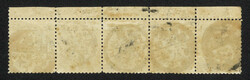 1905 (18 Jun) Plum Blossoms 1 Chon in horizontal strip of 5 with ...
