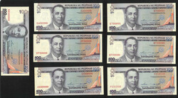 1993 Republic of the Philippines 100 piso x7, all with fancy serial ...