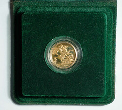 1980 Britain QEII Gold Sovereign Proof (KM919). Royal mint. 22mm, 7 ...