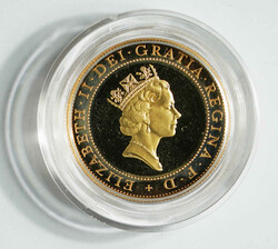 1997 Britain QEII 2 pounds Double Sovereign gold proof. Royal mint. ...