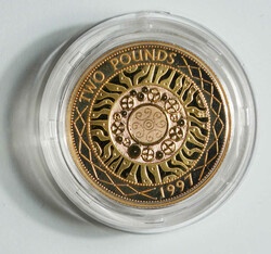 1997 Britain QEII 2 pounds Double Sovereign gold proof. Royal mint. ...
