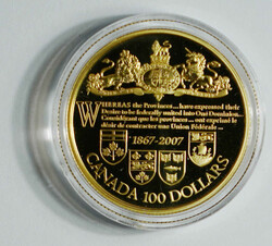 2007 Canada 140th Anniv of Dominion of Canada gold $100. Royal ...