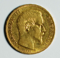 1858 France Napoleon III gold 20 Francs (KM781.2). Strasbourg mint. ...