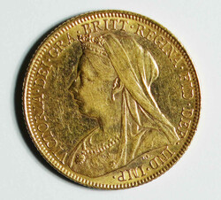 1901 Australia QV gold Sovereign (Fr-24, KM13). 22mm, 7.988g. AGW: ...