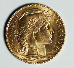 1914 France gold 20 Francs (KM857). Paris mint. 21.5mm, 6.452g. AGW: ...