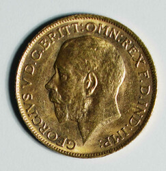 1923 Australia KGV gold Sovereign (KM29). 22mm, 7.988g. AGW: 0.2355oz ...