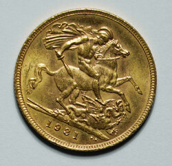 1931 South Africa KGV gold Sovereign (KMA22). Pretoria mint. 22mm, 7 ...