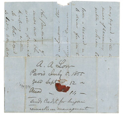 3 July 1855, France sent to Canton, China affixed with a stripe of 4 ...
