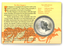 1993 Royal Australia Mint Silver Kangaroo 1oz in original coin card. ...