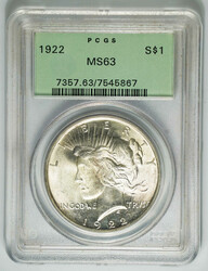 1922 USA "Peace Dollar" and 1942 "Walking Liberty" half dollar silver ...