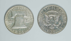 1963 and 1964 USA Franklin and Kennedy 1/2 Dollar pair. ...
