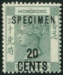 1891 QV 20c/30c without Chinese character. Specimen overprint. Fresh ...