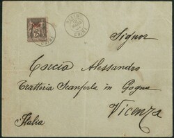 12-Mar-1901 Cover post from Peking to Italy franked France office in ...