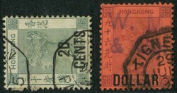 1891 QV 20c/30c $1/96c (small thin) without Chinese character tied by ...