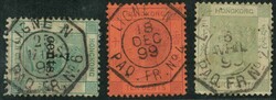 Group of 3 QV from surcharge 7c to 1891 set of 2, all tied by Ligne N ...