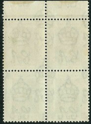 1938 KGVI 30c olive green marginal block of 4. VF fresh UM minor ...
