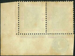 1946 KGVI $5 corner pair with plate 2. UM OG but toning. Fine