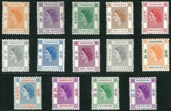 1954 QEII complete set of 14. Fresh UM. VF
