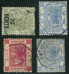 Group of 4 QV all tied by French Yokohama A Marseille No 6, 8 and 10 ...