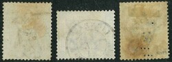 Group of 3 QV all tied by French Ligne S type marking in blue or ...