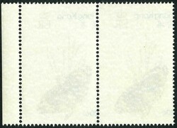 1979 Butterfly 20c pair with right margin showing perf. shift variety ...