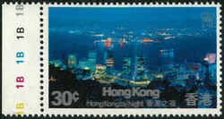 1983 HK Night 30c with left margin showing silver double print error. ...