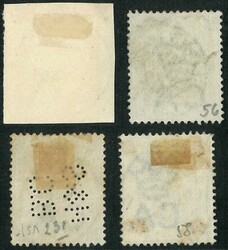 Group of 4 QV from 1900 issue all tied by French Ligne N marking. VF